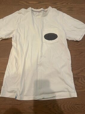 Men's White Short Sleeve Pocket Tee - Coastal Patch